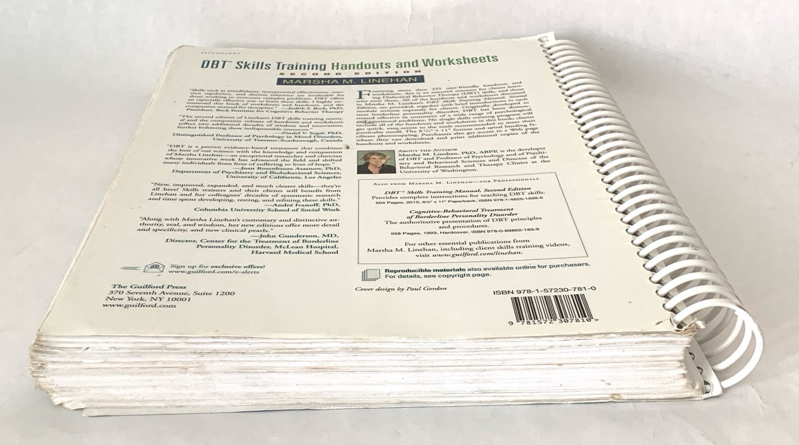2015 Marsha Linehan DBT Skills Training 2nd Edition Handouts & Worksheets Spiral