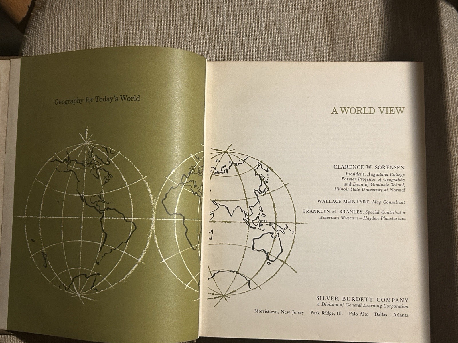 Vintage World Geography Textbook ‘A World View’ 1968 Teacher’s Edition Hardcover