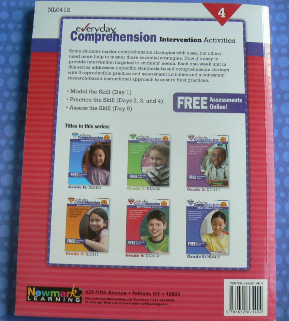 Everyday Comprehension Intervention Activities gr.4 Newmark Learning 5-day units
