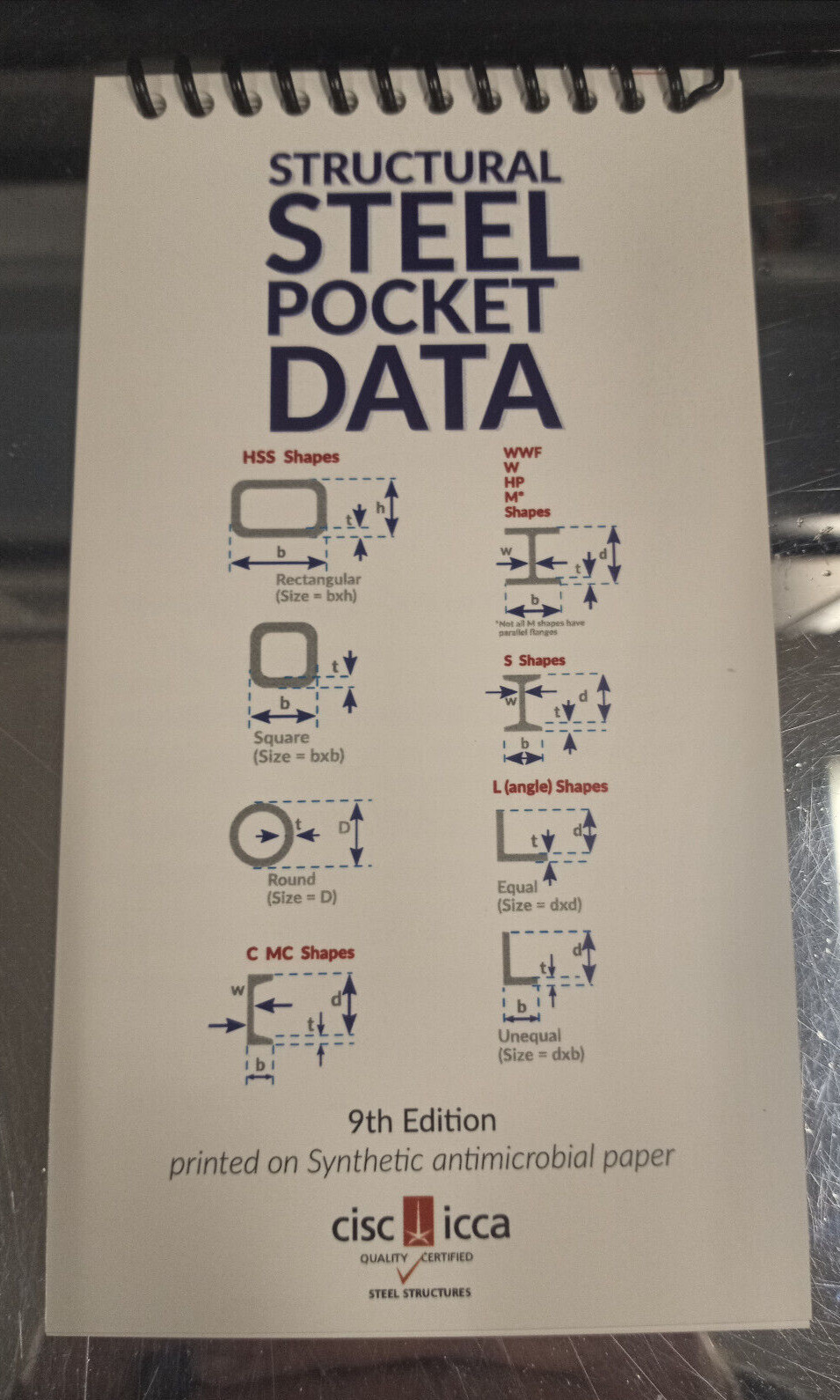 CISC Structural Steel Pocket Data Book, 9th Edition, 58 pages, Brand New-English
