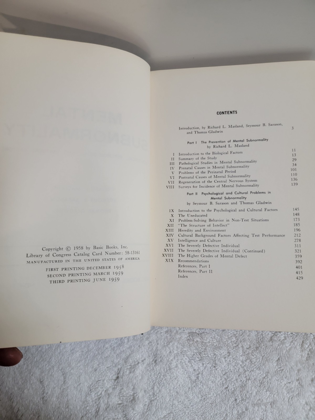 Published in 1958/1959 by Basic Books, Mental Subnormality: Biological,…