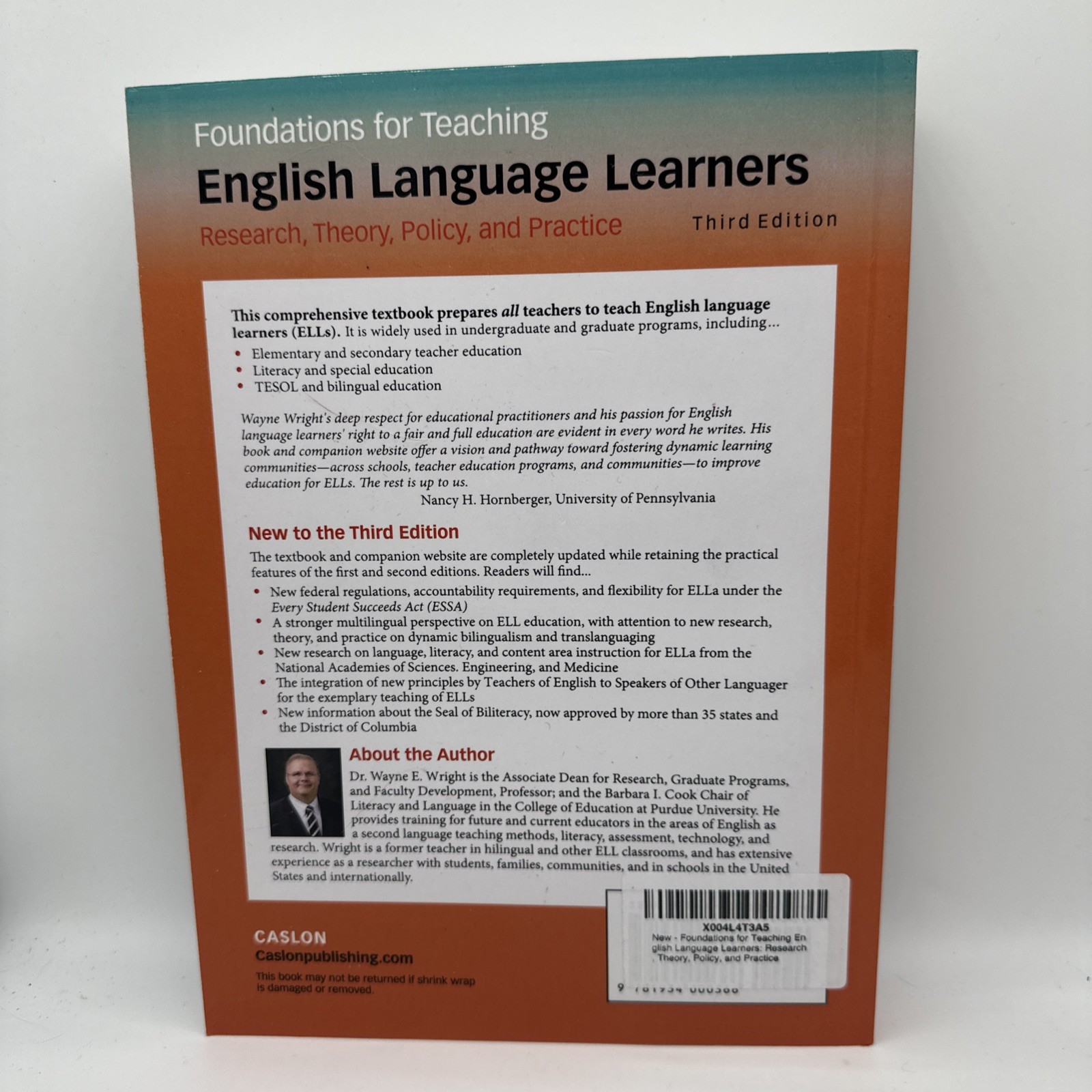 Foundations for Teaching English Language Learners 3rd Ed. by Wright BRAND NEW!
