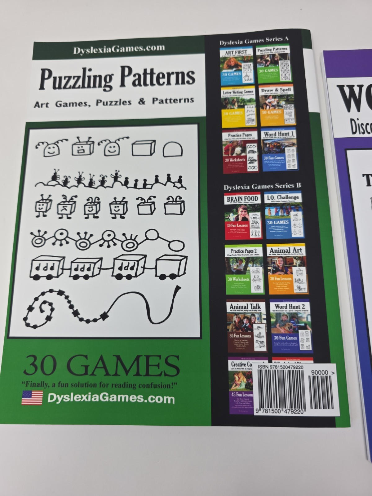 3 Books From Dyslexia Games Book Series A Book 2, 5 & 6 Puzzles Word Hunt Number