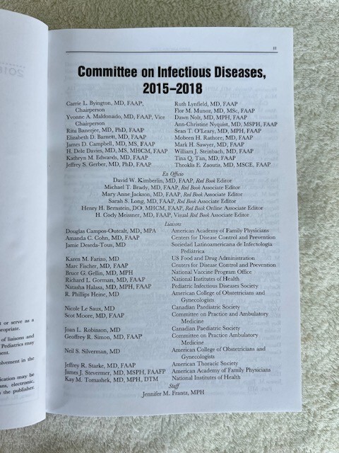 Red Book 2018: Report of the Committee on Infectious Diseases New