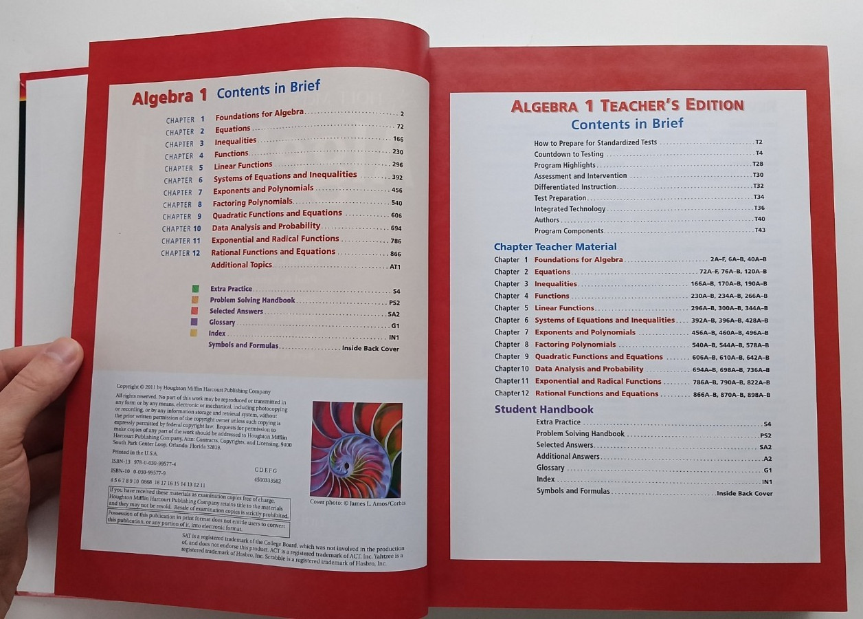 Algebra 1 Teacher’s Edition – Holt McDougal (Houghton Mifflin Harcourt, 2011) HC