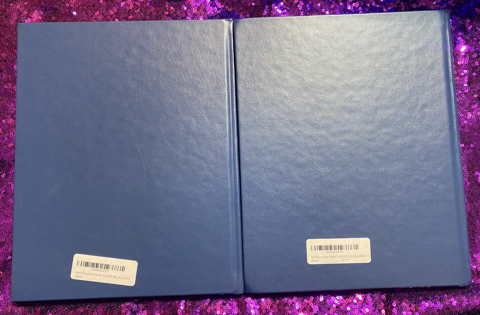 2x BookFactory Blue Scientific Notebook 84 Pages Each Hard Cover Blue Lab Notebo
