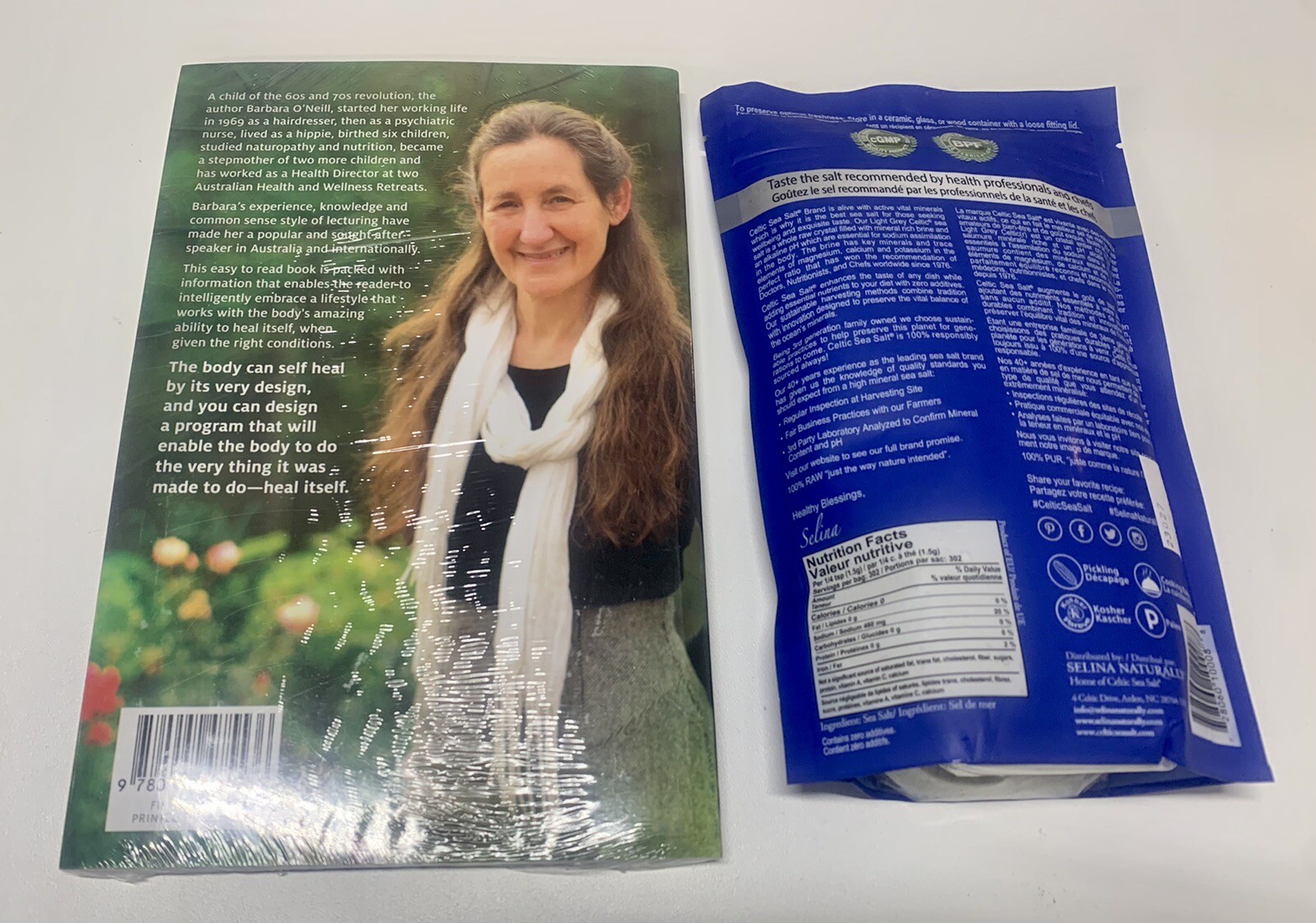 Barbara O’Neill Self Heal By Design Paperback Book + 1 LB Selina Celtic Sea Salt