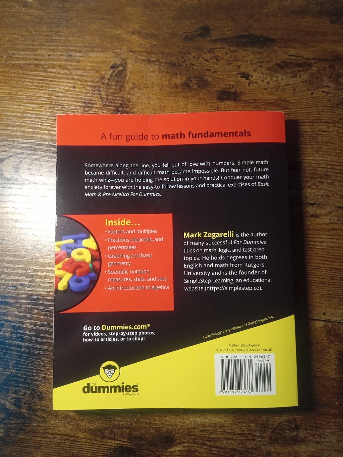 Basic Math & Pre Algebra for Dummies books & workbook lot of 3 paperback