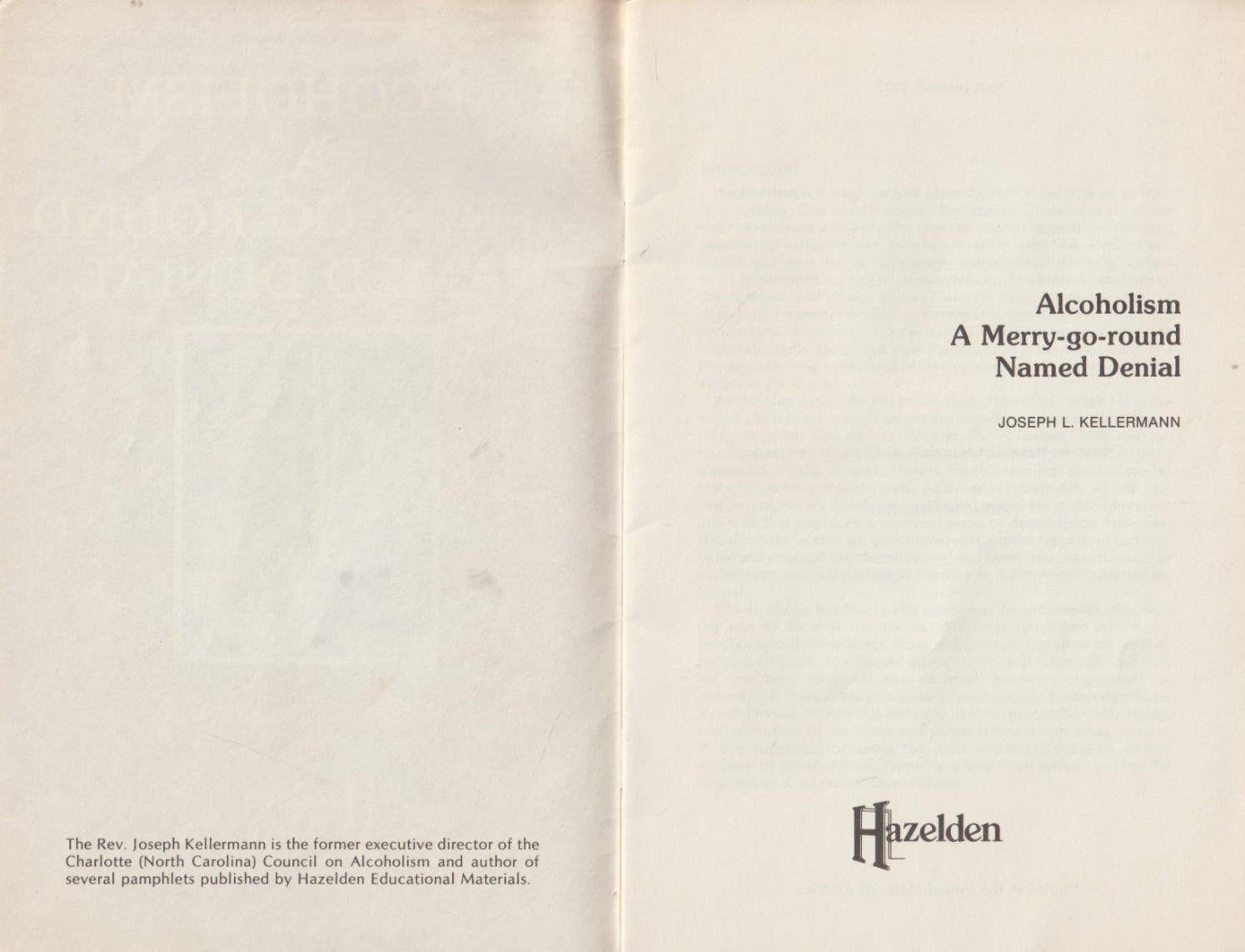 Alcoholism A Merry-Go-Round Named Denial, Kellermann, Alcoholics Anonymous, 1980