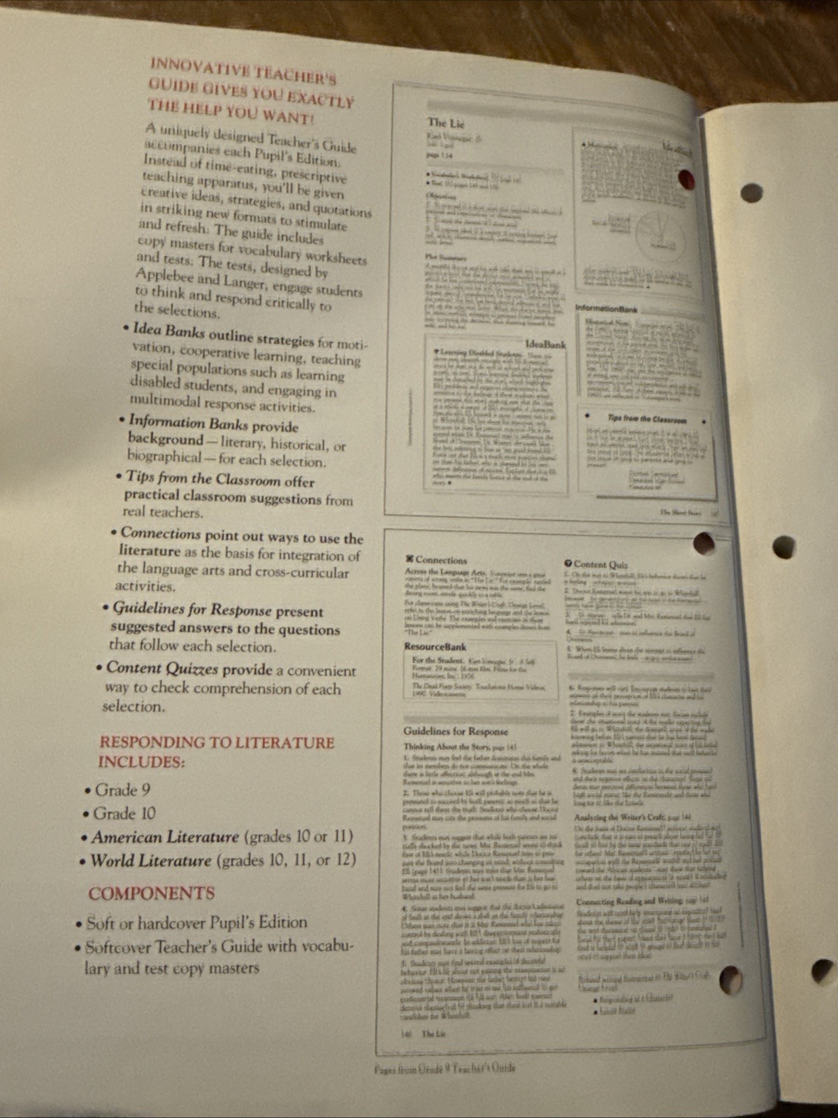Responding To Literature Blue Level Teacher’s Guide (McDougal, Littell)