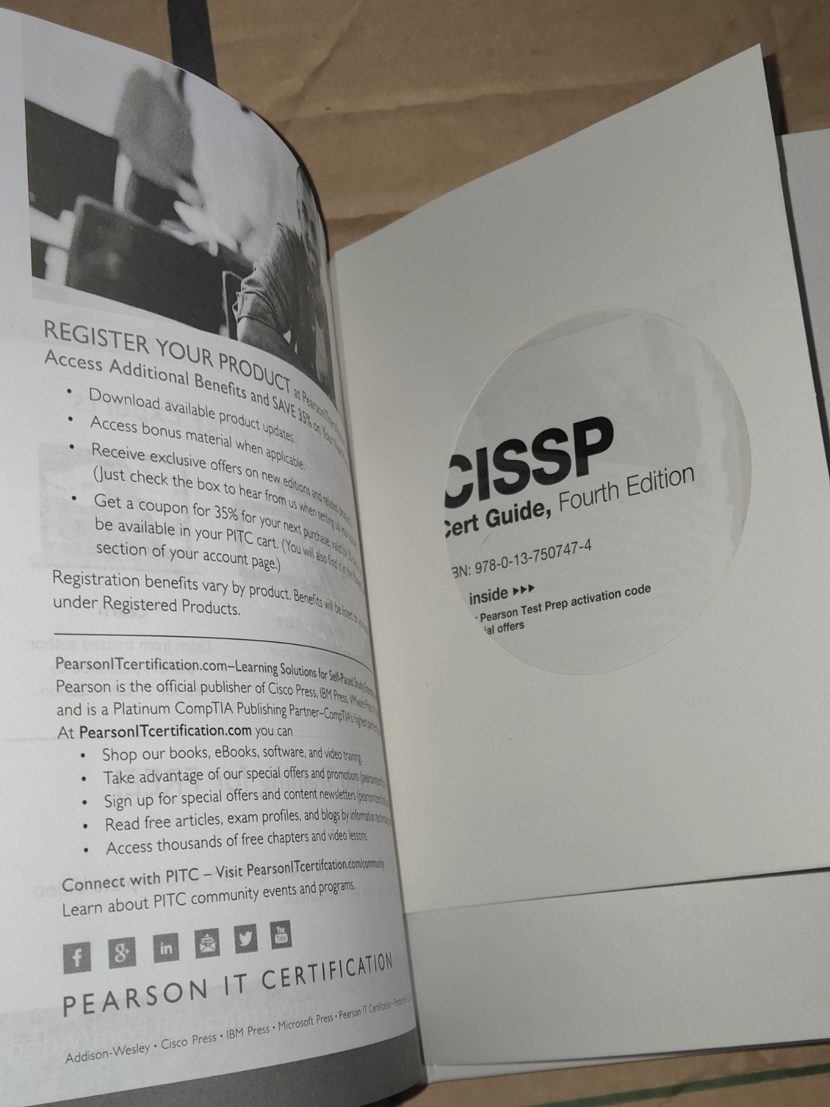 CISSP Cert Guide by Abernathy Pearson IT Certification Hard Cover Hands-on w/ CD
