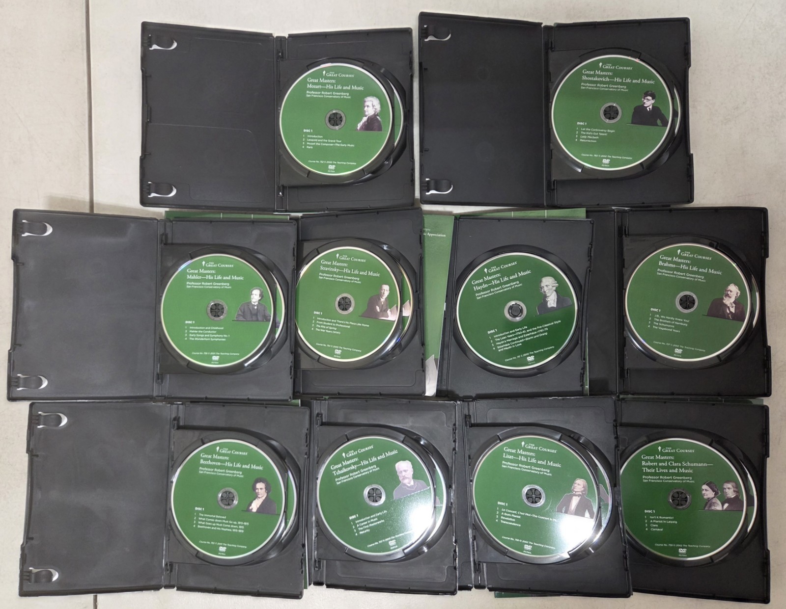 Great Courses Masters + Books 10 DVD Lot Music Appreciation Mozart Haydn Mahler