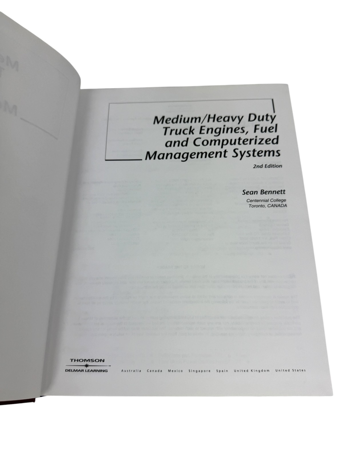 Medium/Heavy Duty Truck Engines Fuel & Computerized Mgmt Systems 2nd Ed Bennett
