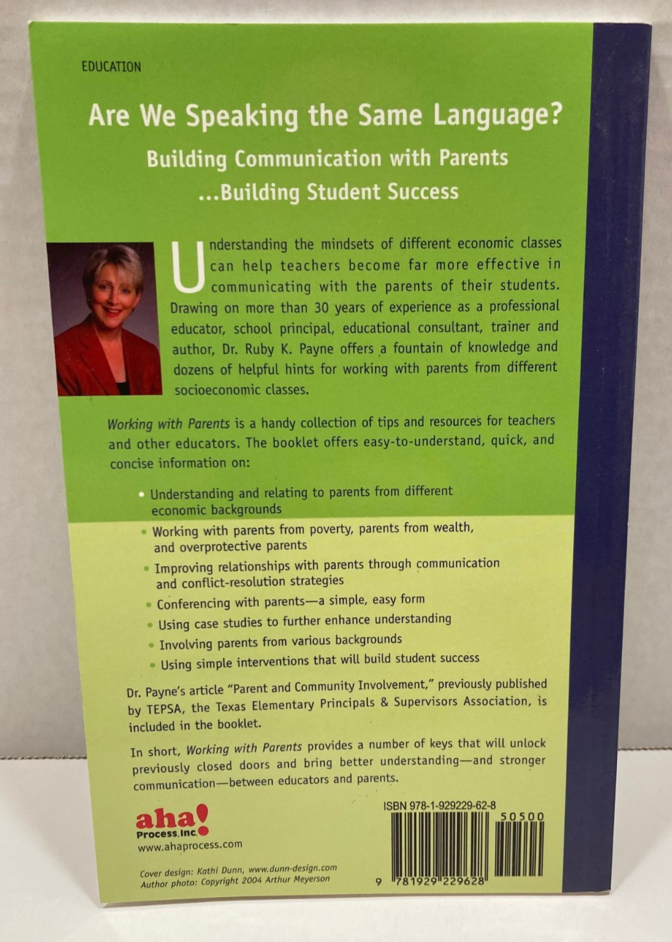 Ruby K Payne 2 Book Lot Working With Parents & Working With Students PB Educatio