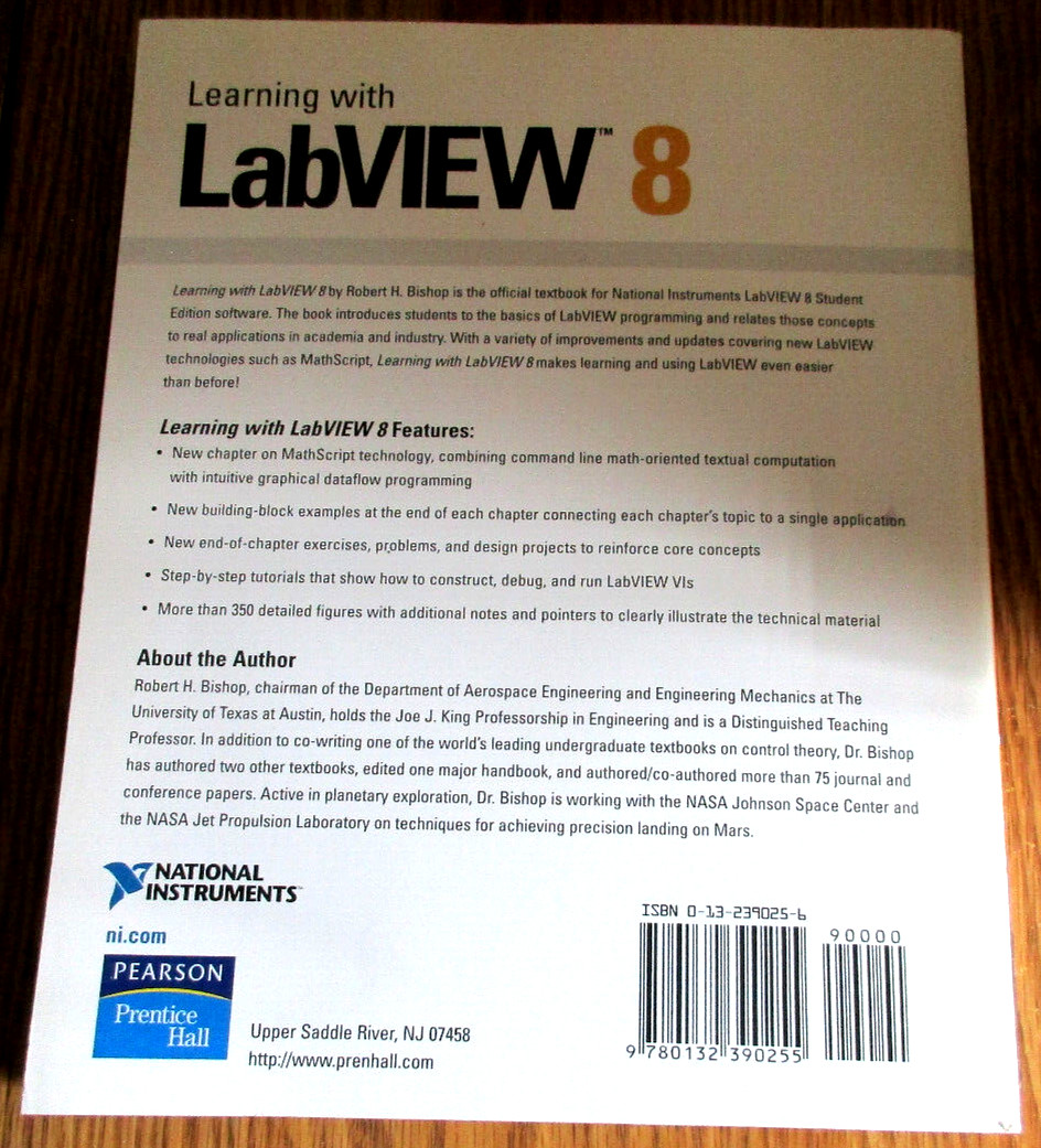 Learning with LabVIEW 8 Robert H Bishop NI Textbook Prentice Hall 9780132390255