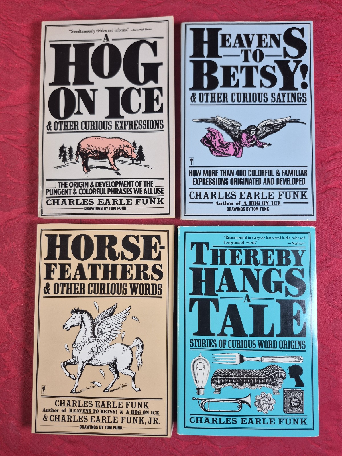 4 Books – Horsefeathers, Hog on Ice, Heavens to Betsy, more – Charles Earle Funk