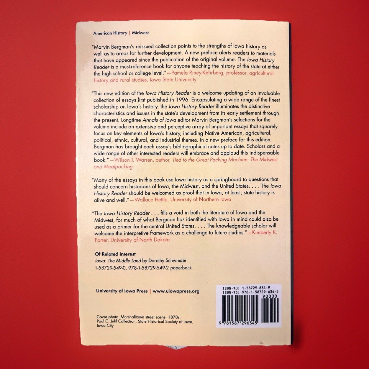 Iowa History Reader by Marvin Bergman (2008, Trade Paperback)