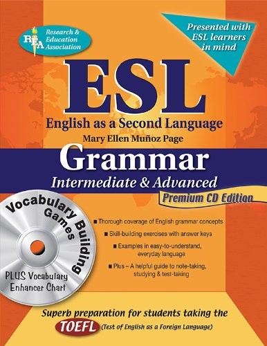 ESL INTERMEDIATE/ADVANCED GRAMMAR W/VOCAB BUILDER W/-ROM By Munoz Mary Ellen