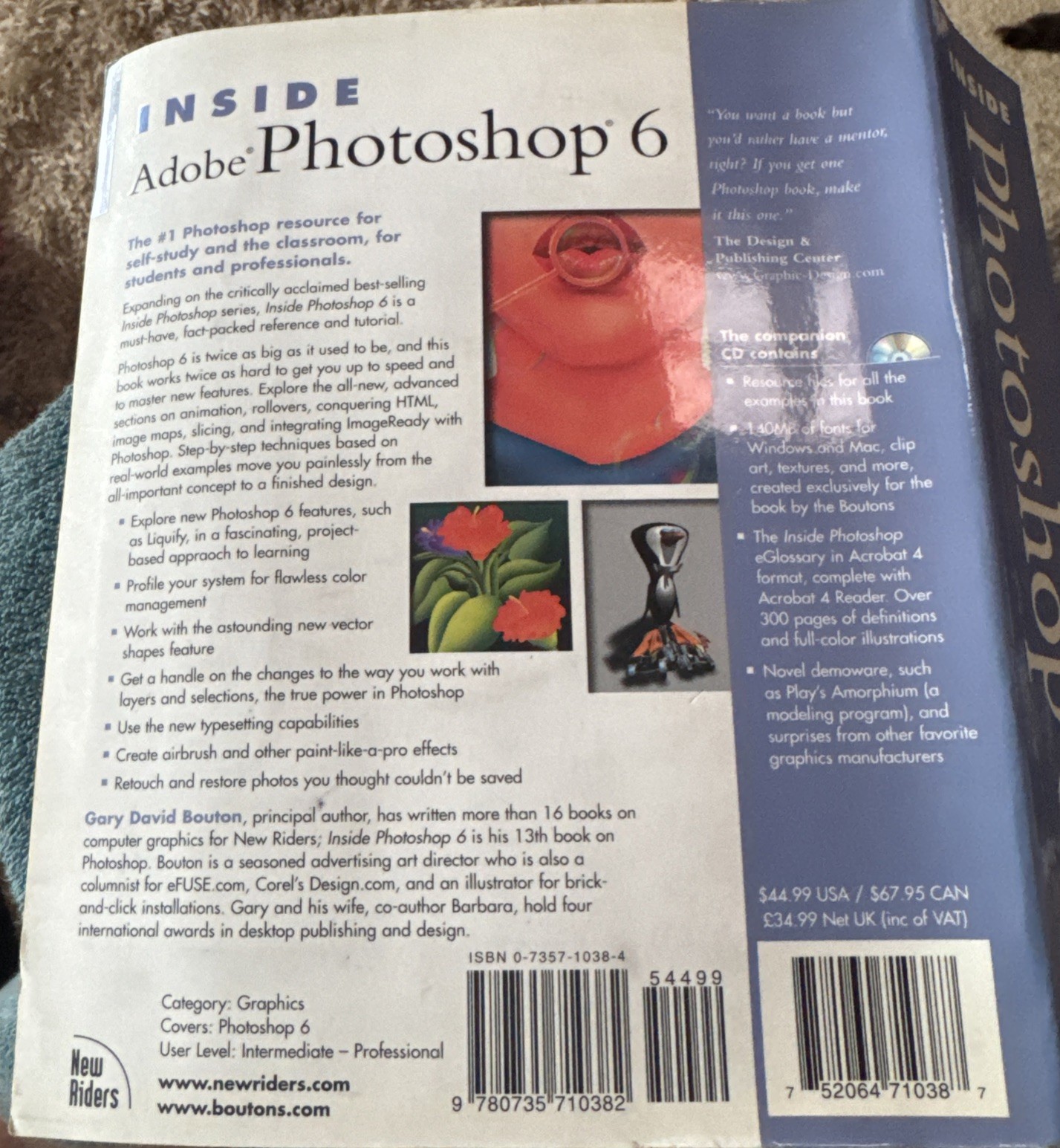 Adobe Photoshop 6 User Guide by GD Bouton (NO CD) Great Cond Trade P.back
