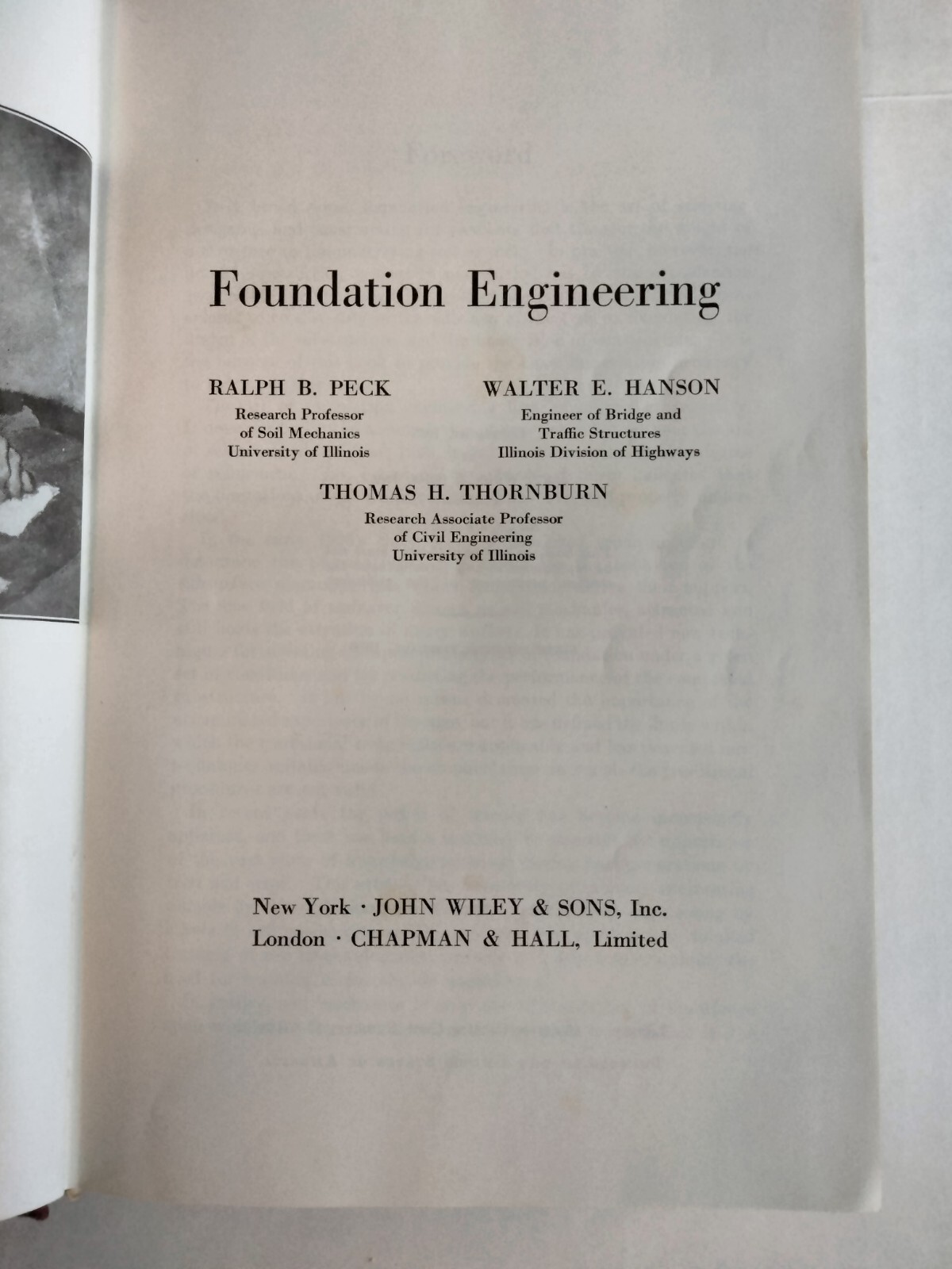 Foundation Engineering by Peck, Hanson Feb. 1959 Edition