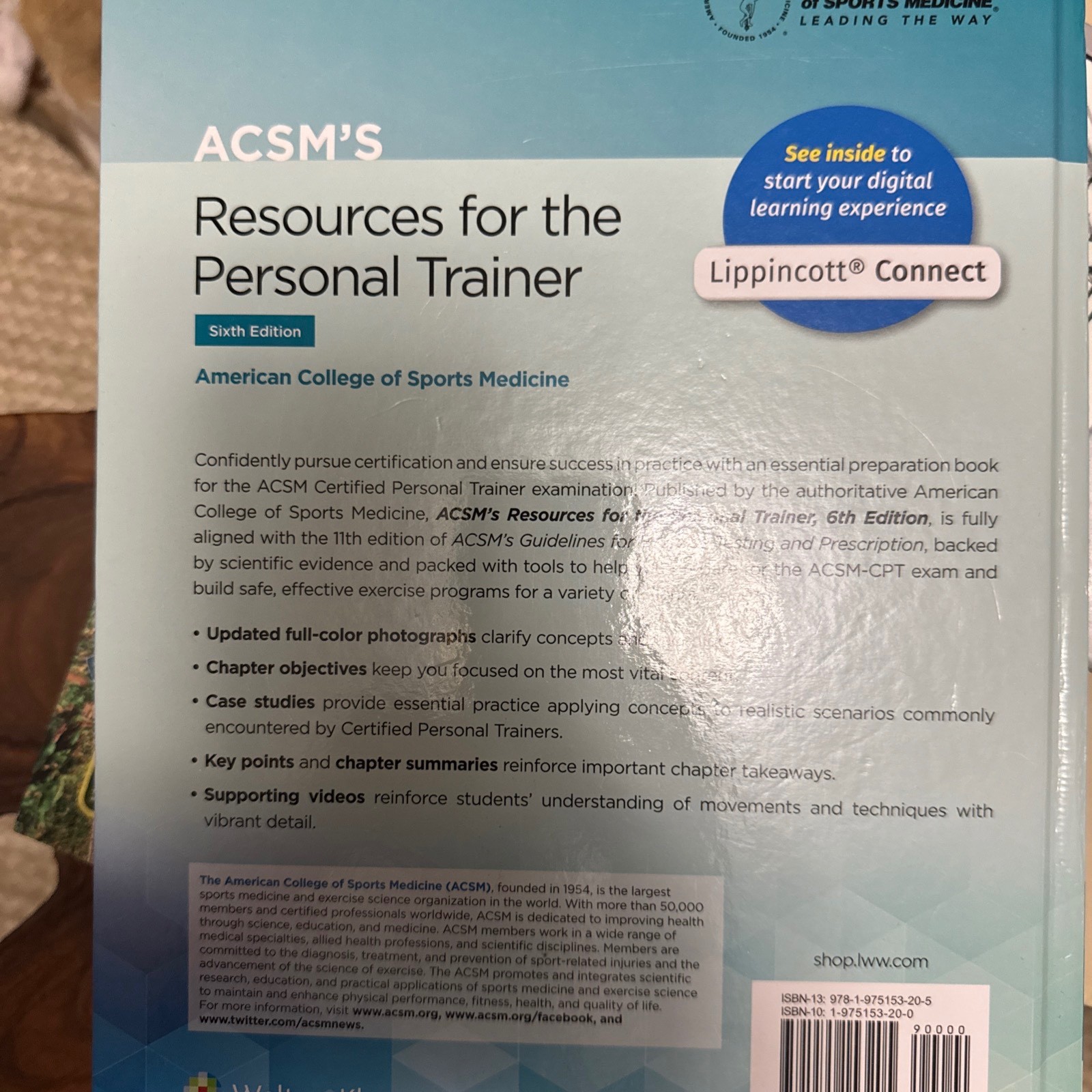 ACSM’s Resources for the Personal Trainer [Lippincott Connect-ACSM] – VG / LN