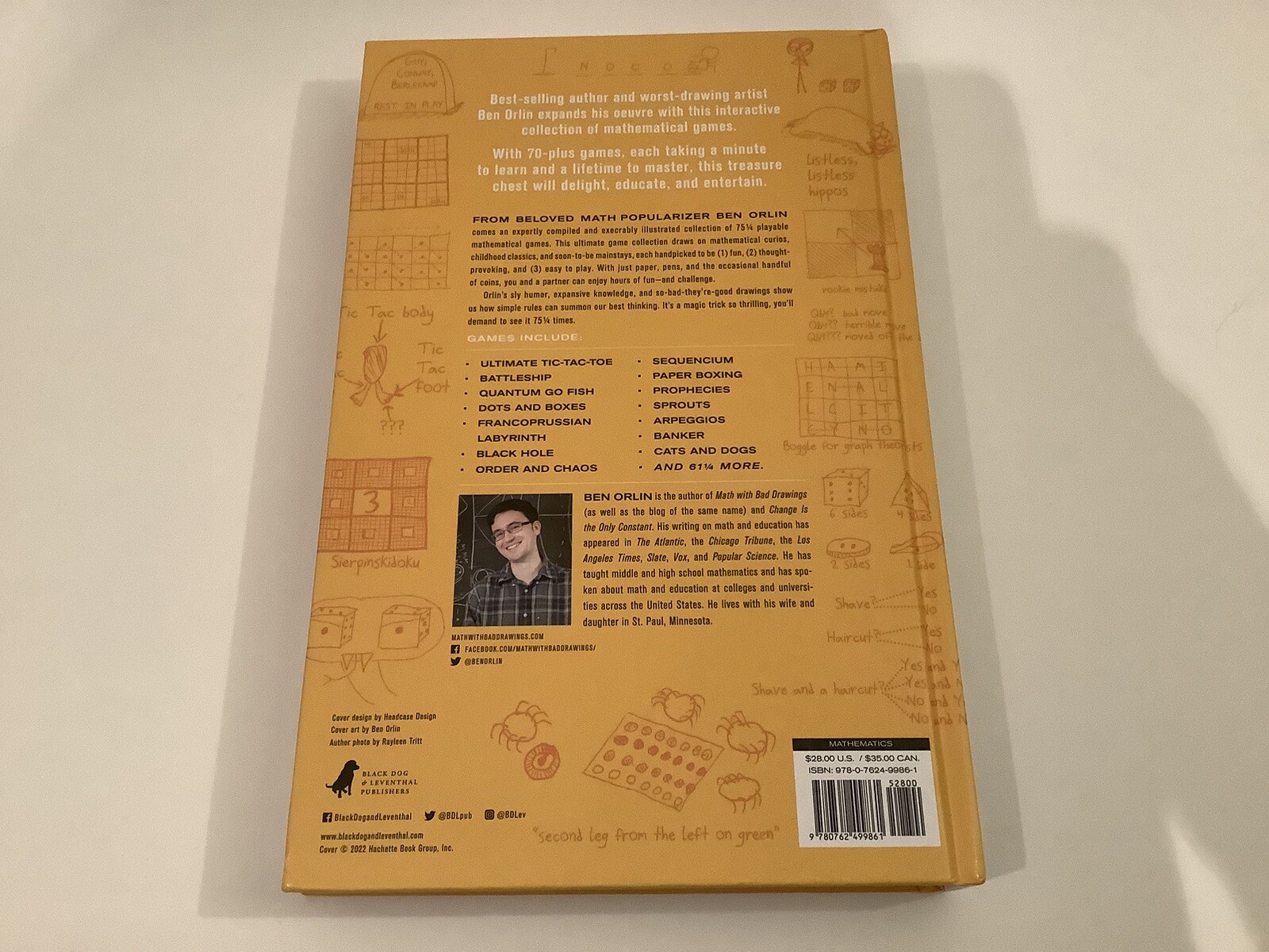 MATH GAMES WITH BAD DRAWINGS: 75 1/4 – HARDCOVER, BY ORLIN BEN – VERY GOOD