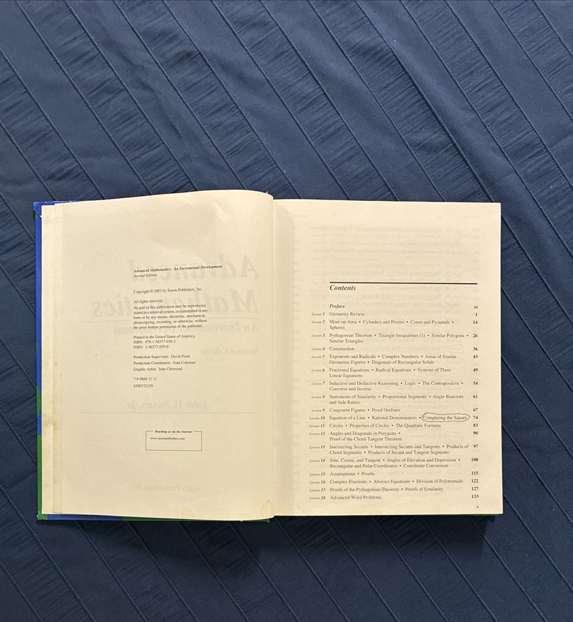 Saxon Advanced Mathematics Textbook and Solutions Manual – Second Edition