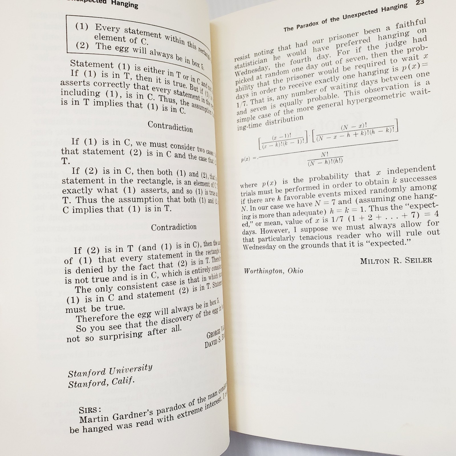 The Unexpected Hanging And Other Mathematical Diversions Book by Martin Gardner