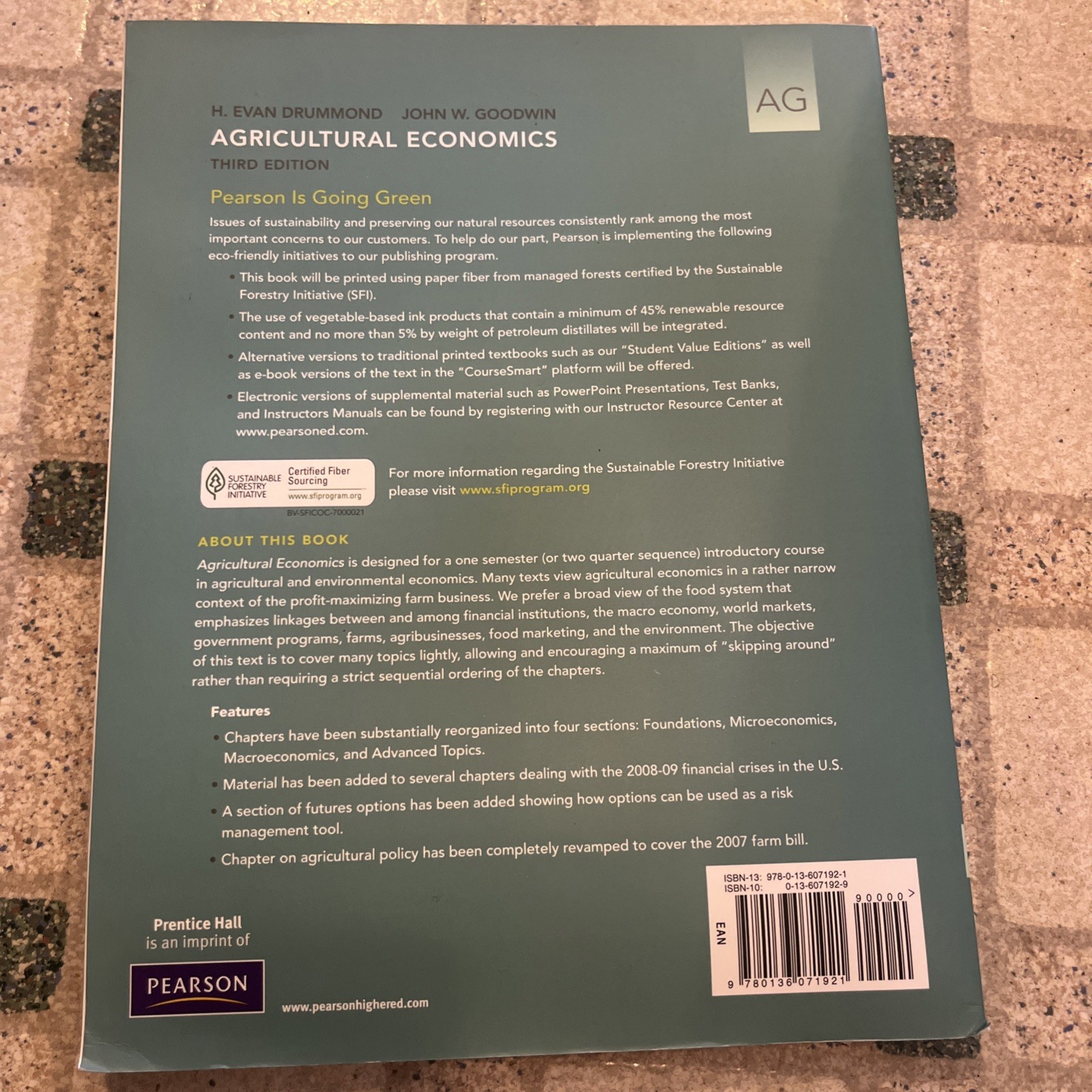 AGRICULTURAL ECONOMICS (3RD EDITION) By Drummond H. Evan Ph.d. & John W. Goodwin