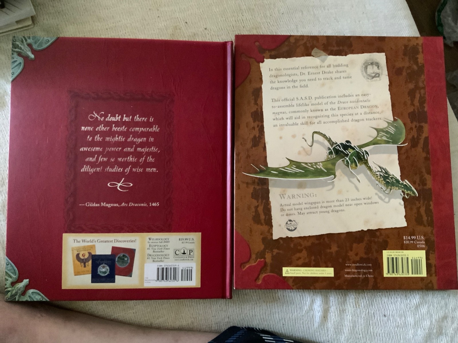 2 Like New Different Hardcover 12 “ x 1” Dragonology Books, Board Pages & More