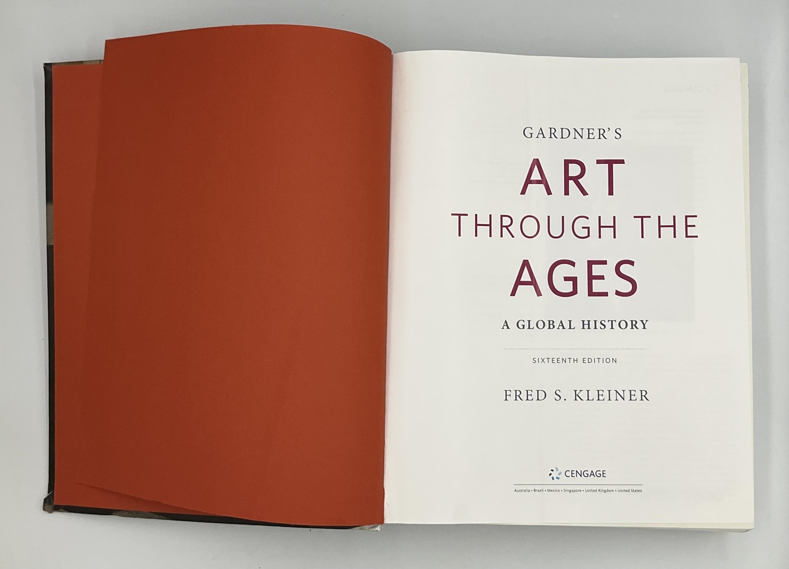 Gardner’s Art Through The Ages Fred S. Kleiner HC DJ Gold Cengage 2020 USA