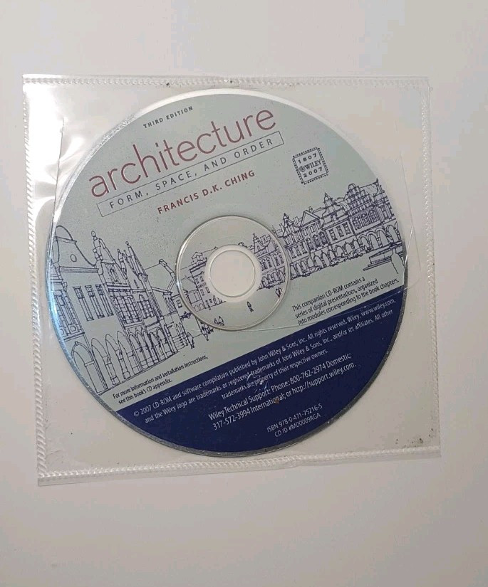 ARCHITECTURE : Form, Space, and Order by Francis D. K. Ching 2007 W/CD-ROM 3rdED