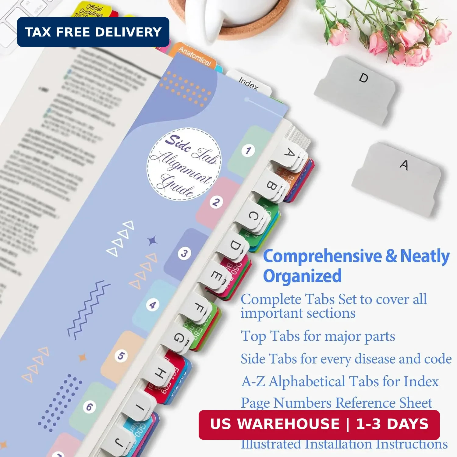 Upgraded Index Tabs for CPT 2026 & ICD-10-CM 2026-AAPC Version, Complete Book Ta