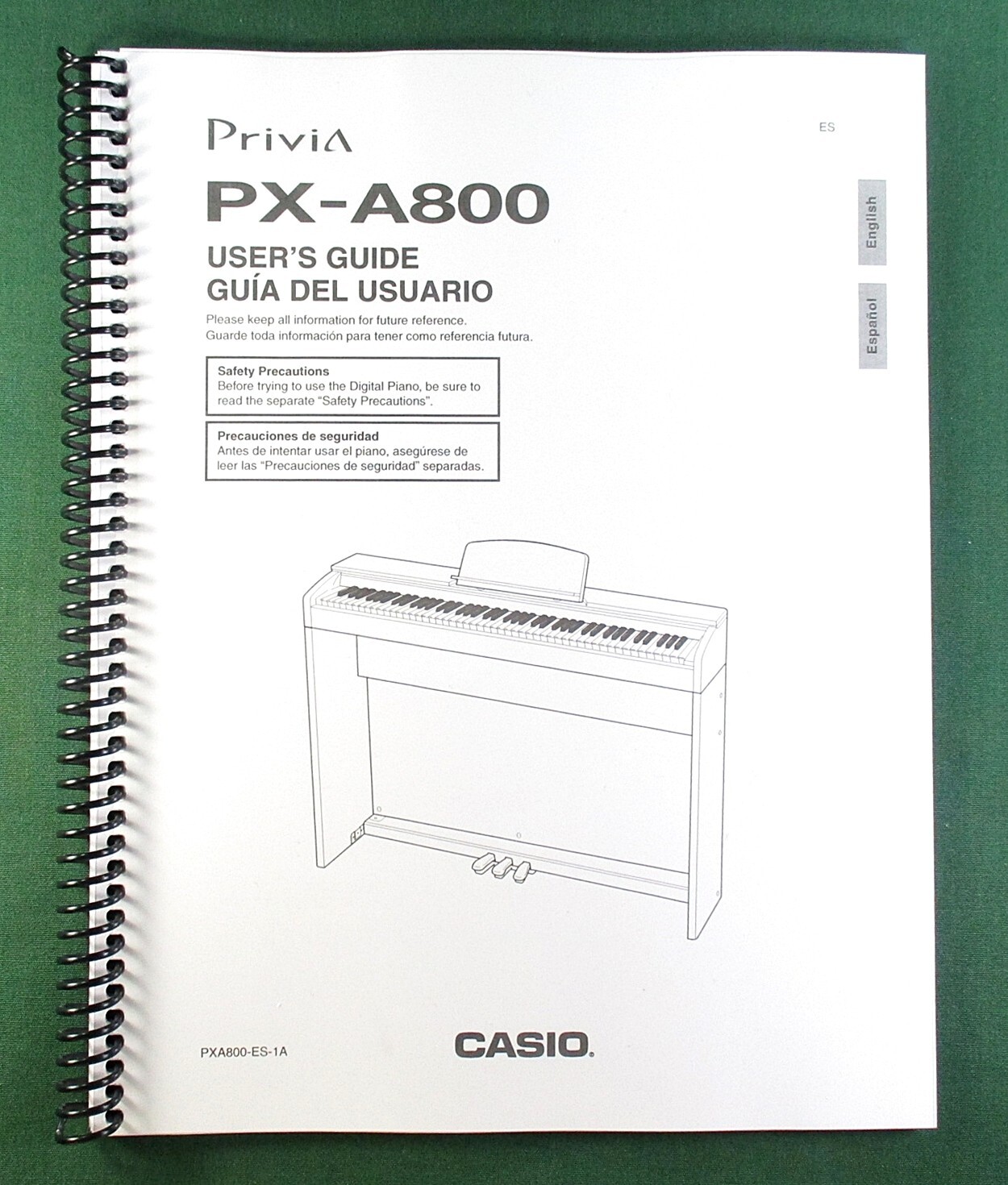 Casio PX-A800 Instruction Manual: 56 Pages Coil Bound & Protective Covers!