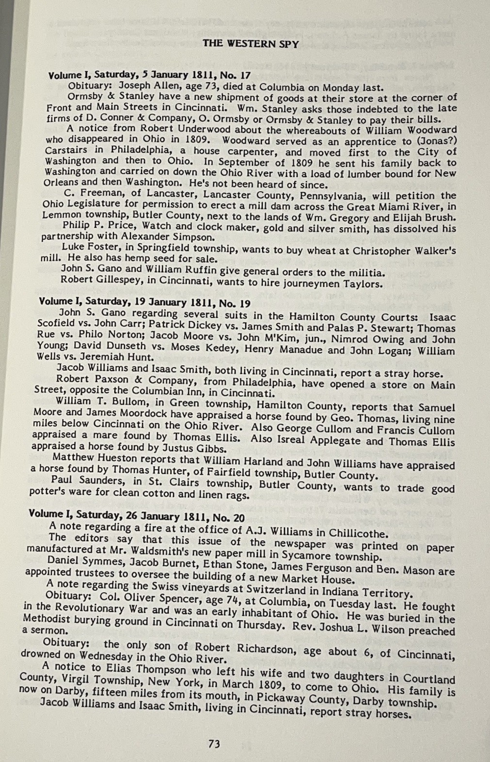 PIONEER OHIO NEWSPAPERS, 1802-1818 Genealogical and Historical Abstract Green