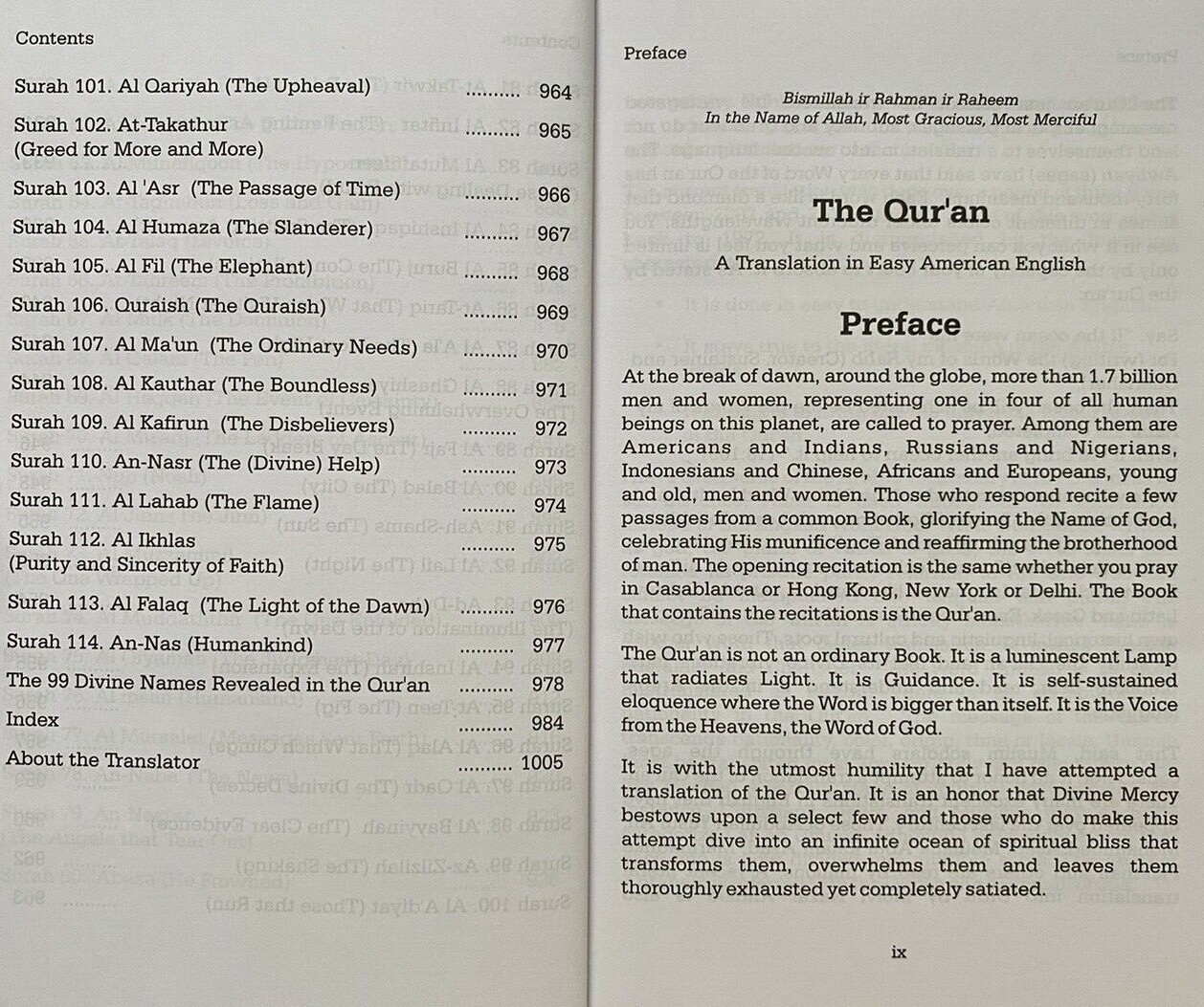 The Holy Qur’an: KORAN An English Translatation ( FREE SHIPPING )