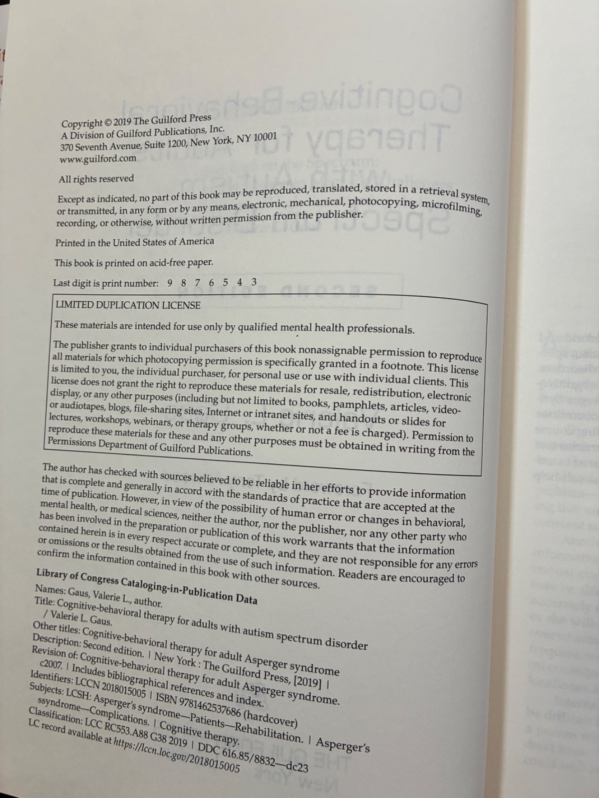 Cognitive-Behavioral Therapy for Adults w/Autism Spectrum Disorder/2nd Ed.