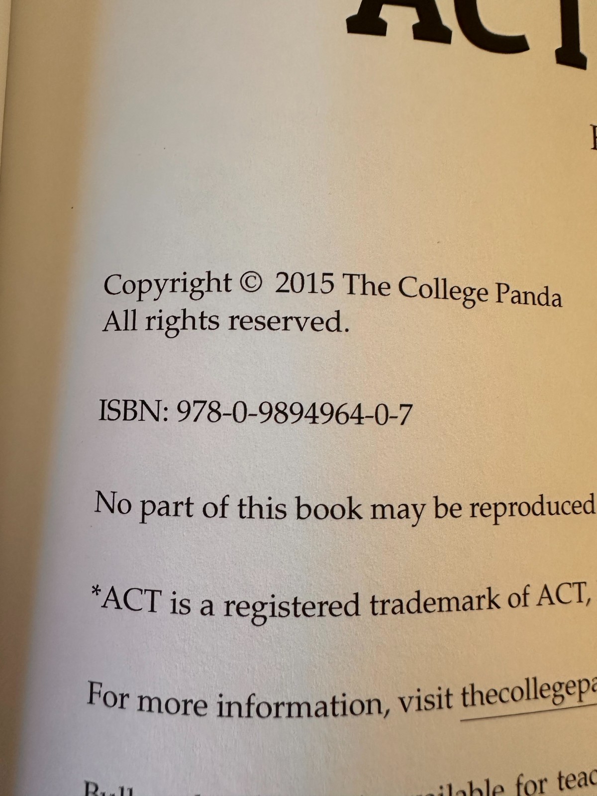College Panda’s ACT English : Hardcore ACT Prep by Nielson Phu 2015