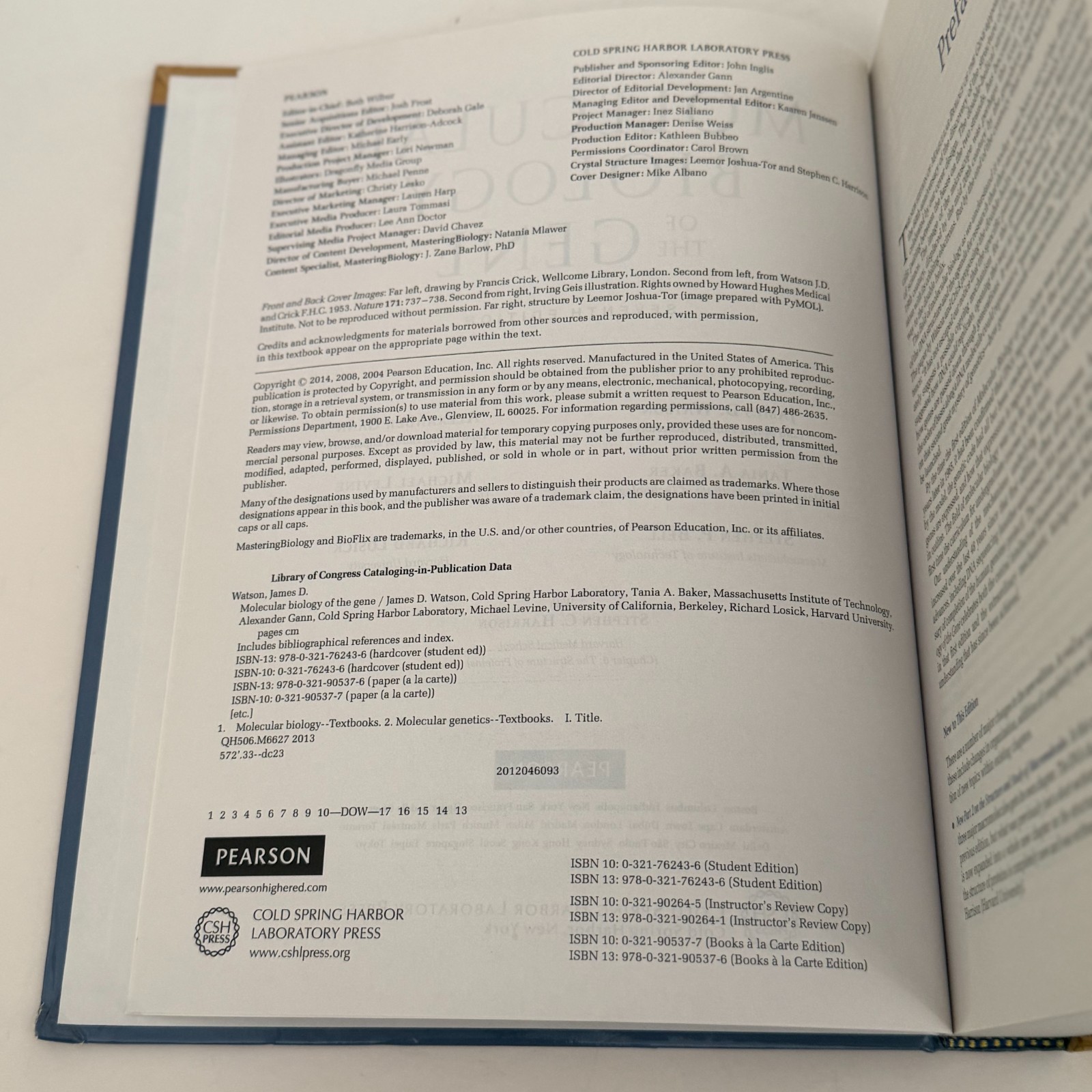 Molecular Biology of the Gene Seventh Edition Hardcover 2014 Watson Baker Bell