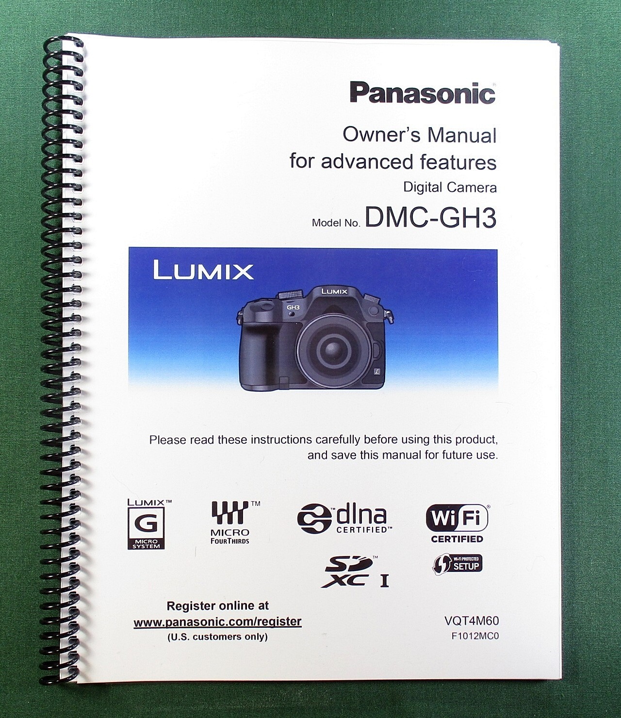 Panasonic Lumix DMC-GH3 Advanced Instruction Manual: 319 Pages & Clear Covers!