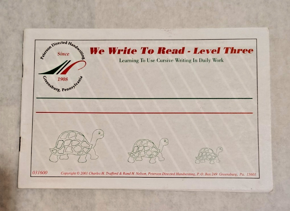 Peterson We Write to Read Gr 3 Cursive Writing Program Set + Animated CD