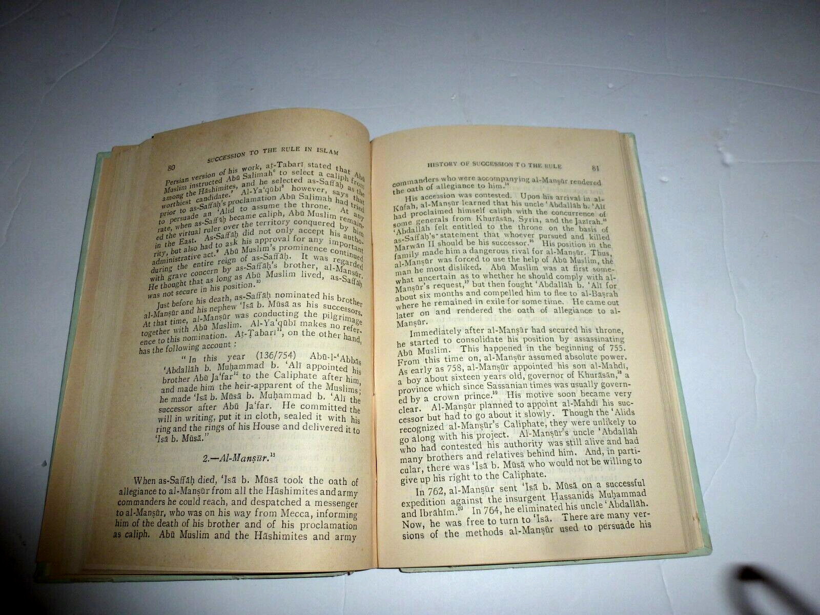 RARE Succession to the Rule in Islam Anwar G. Chejne Published in Pakistan 1960