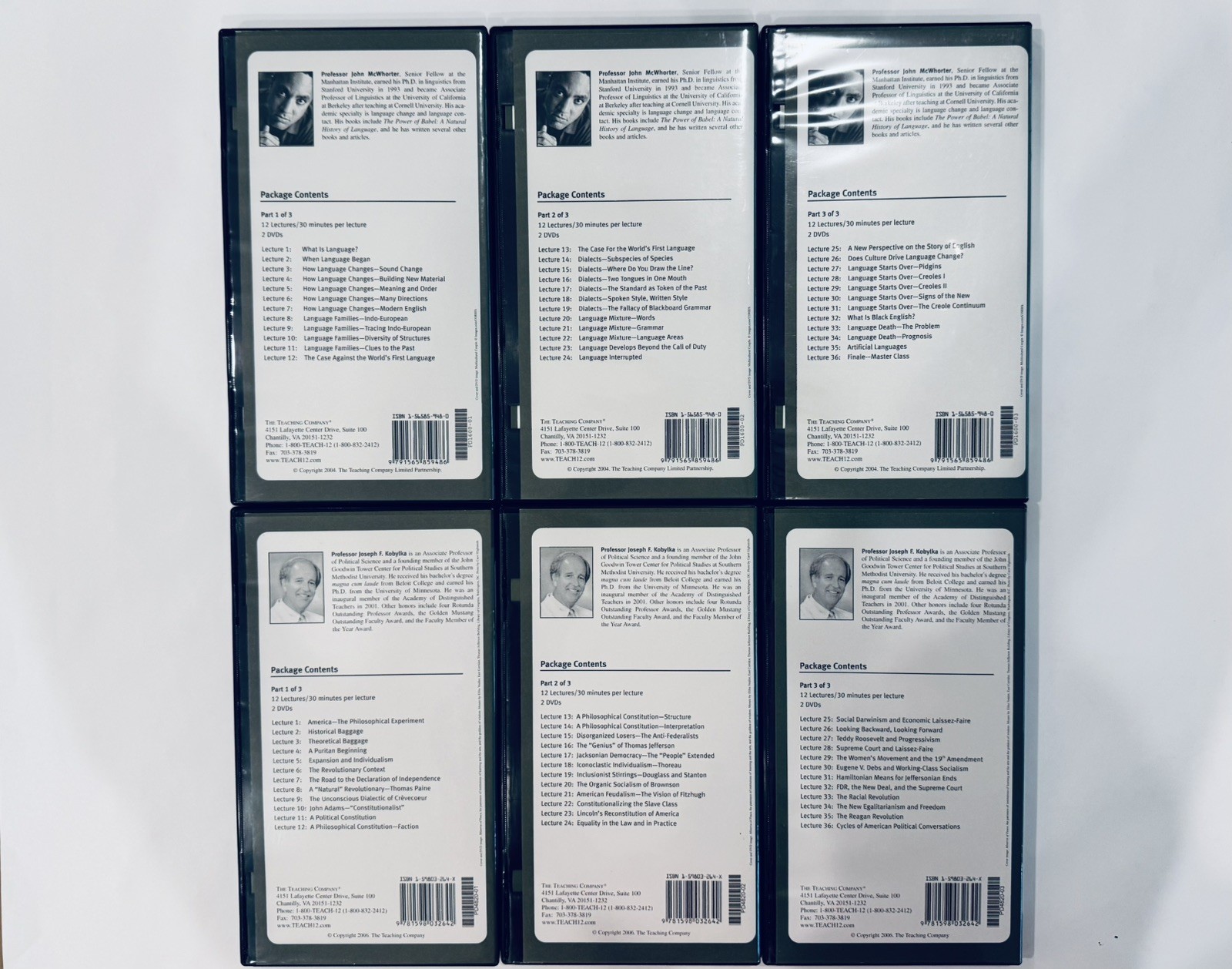 THE GREAT COURSES DVD SETS W/GUIDE – 5 Courses – 28 DVDs – Teaching Company