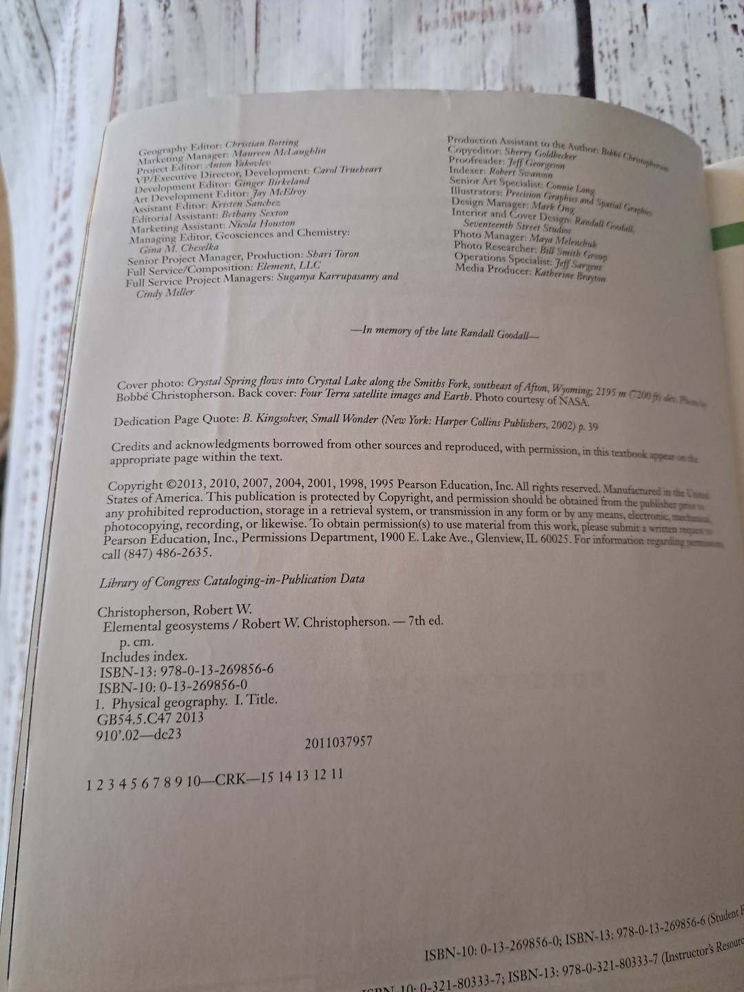 Elemental Geosystems (7th Edition) by Christopherson, Robert W., Birkeland, Gin