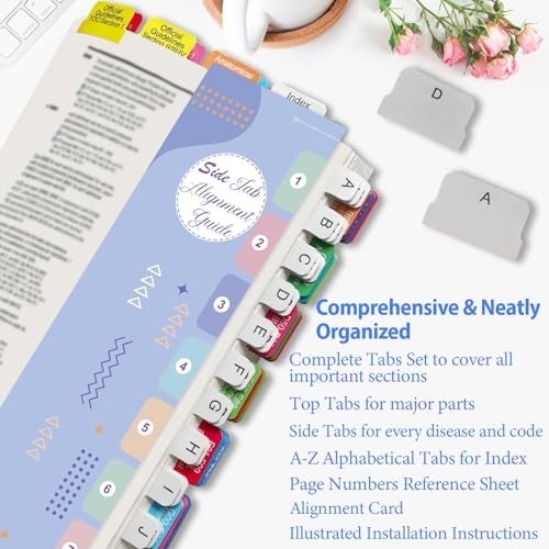 CPT 2026 Index Tabs Set, ICD-10-CM & HCPCS Level II, Color-Coded, Waterproof, Re