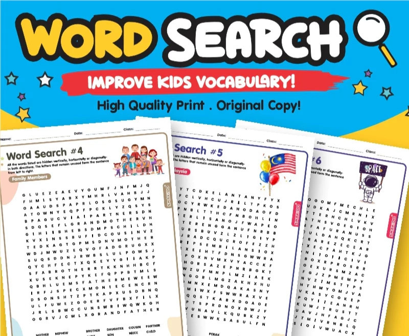 Word Search Puzzles | 50 Pages + Answers- Improve Kids Vocabulary, Spelling