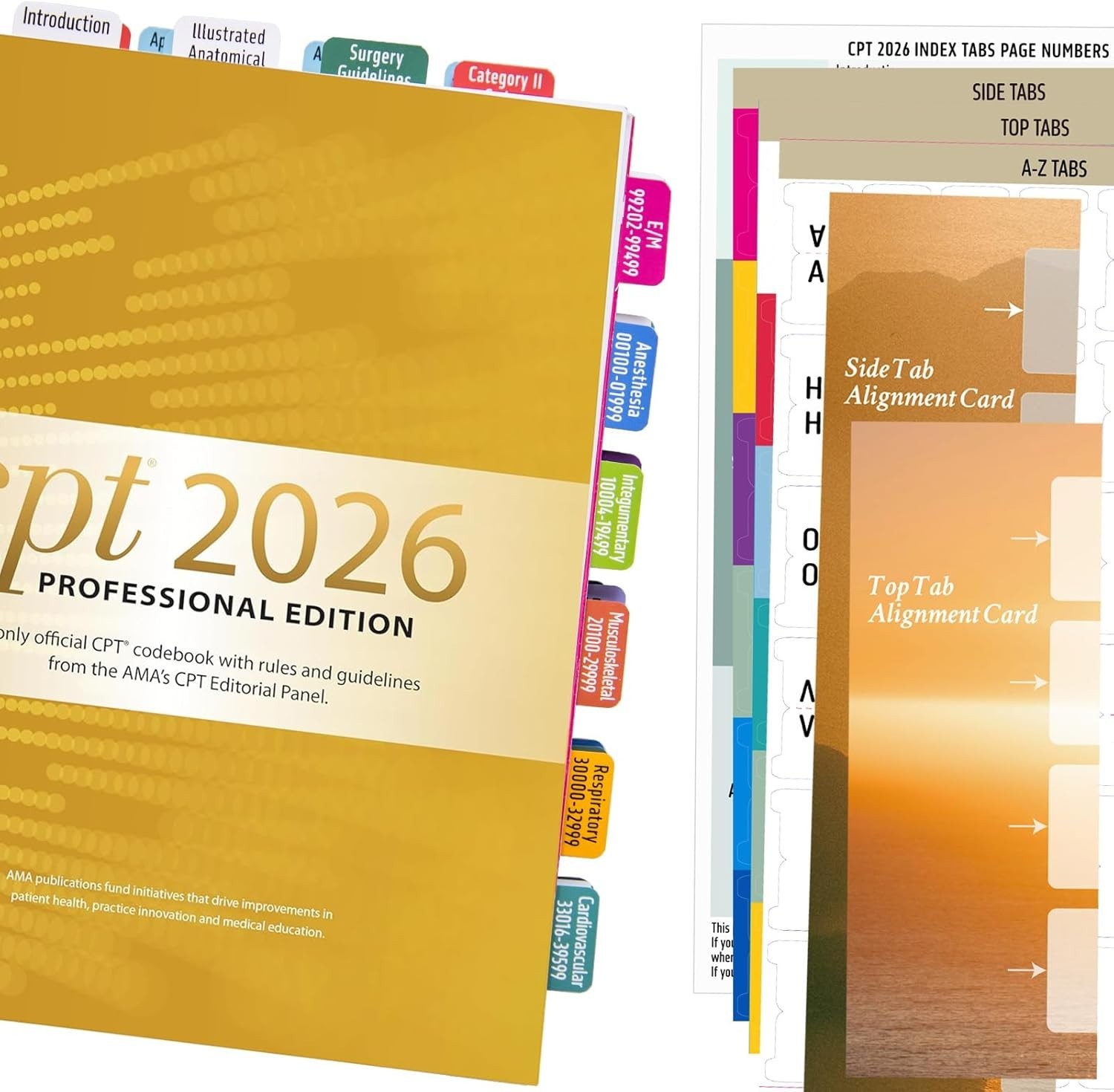 Index Tabs for CPT 2026 Professional Edition, Laminated and Color Coded Code …