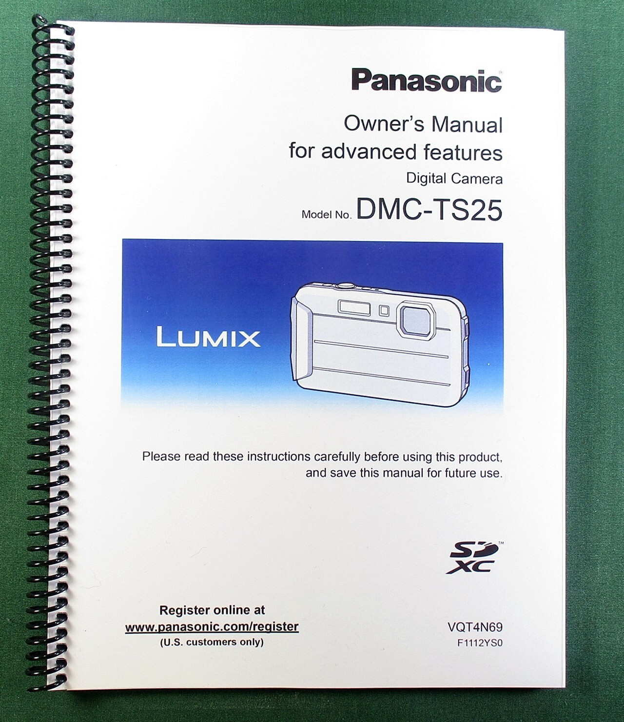Panasonic Lumix DMC-TS25 Advanced Instruction Manual: 155 Pages & Clear Covers!