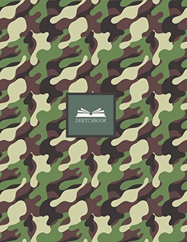 SKETCH BOOK: CAMOUFLAGE COVER (8.5 X 11) INCHES 110 PAGES, By Sarah Story *NEW*