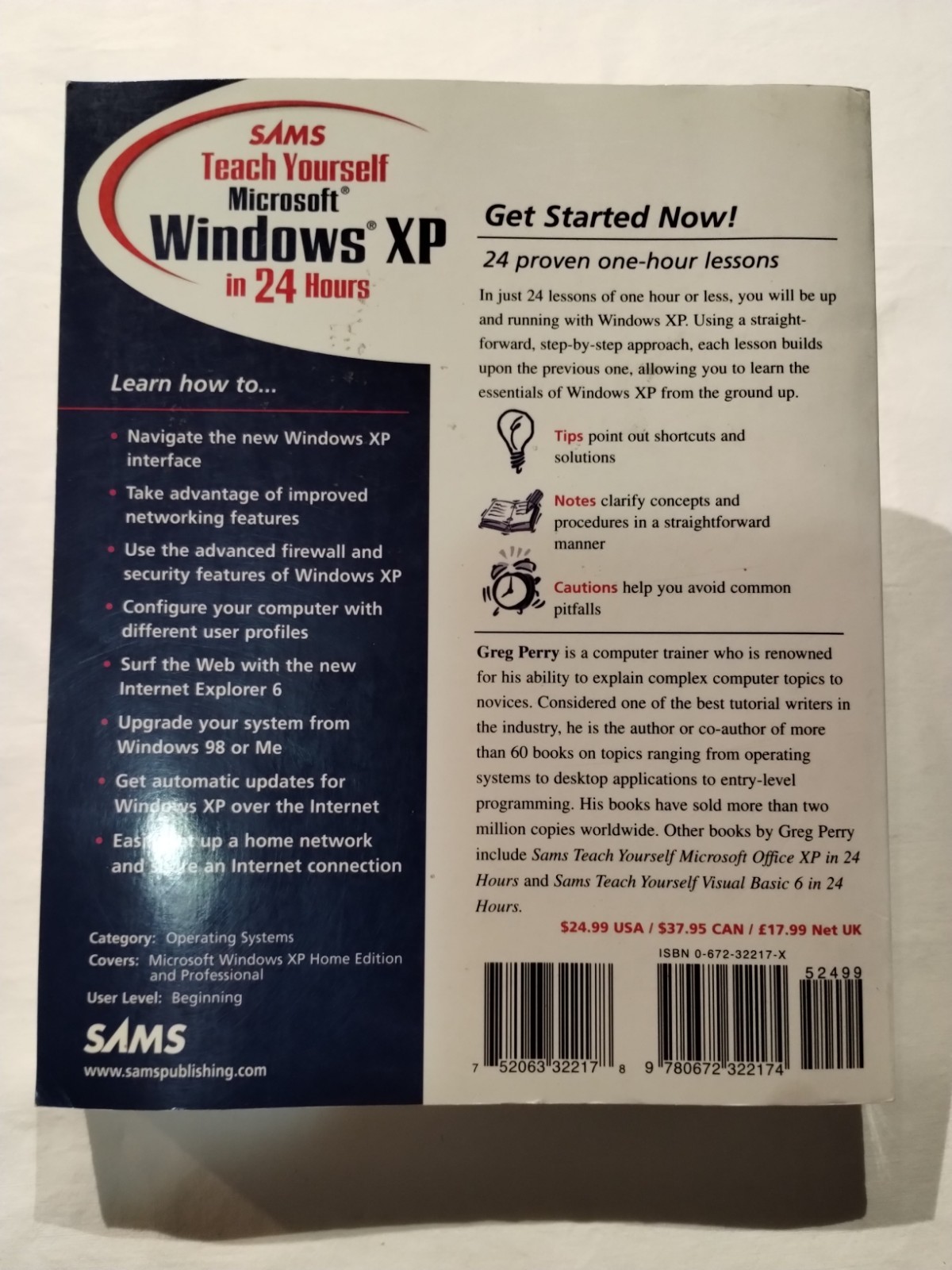 Sams Teach Yourself Microsoft Windows XP in 24 hours by Greg Perry Shortcut CMDS